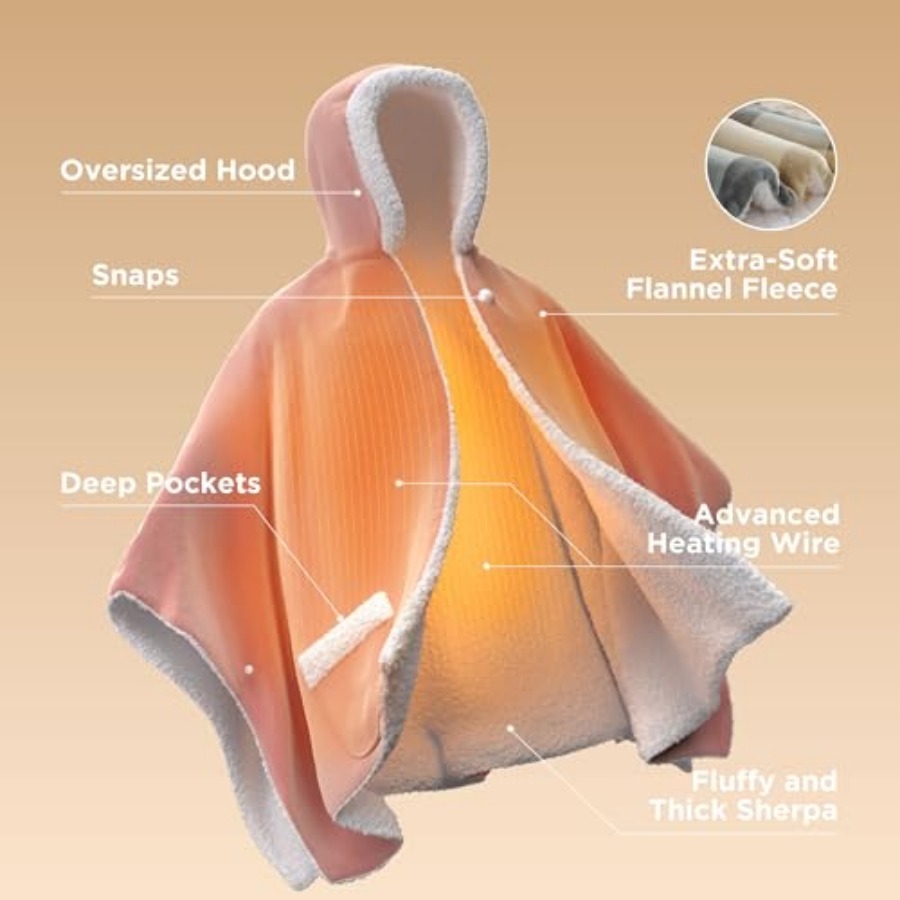 Heated Blanket Wearable Shawl  - Shawl Wrap Winter avaliação e preço