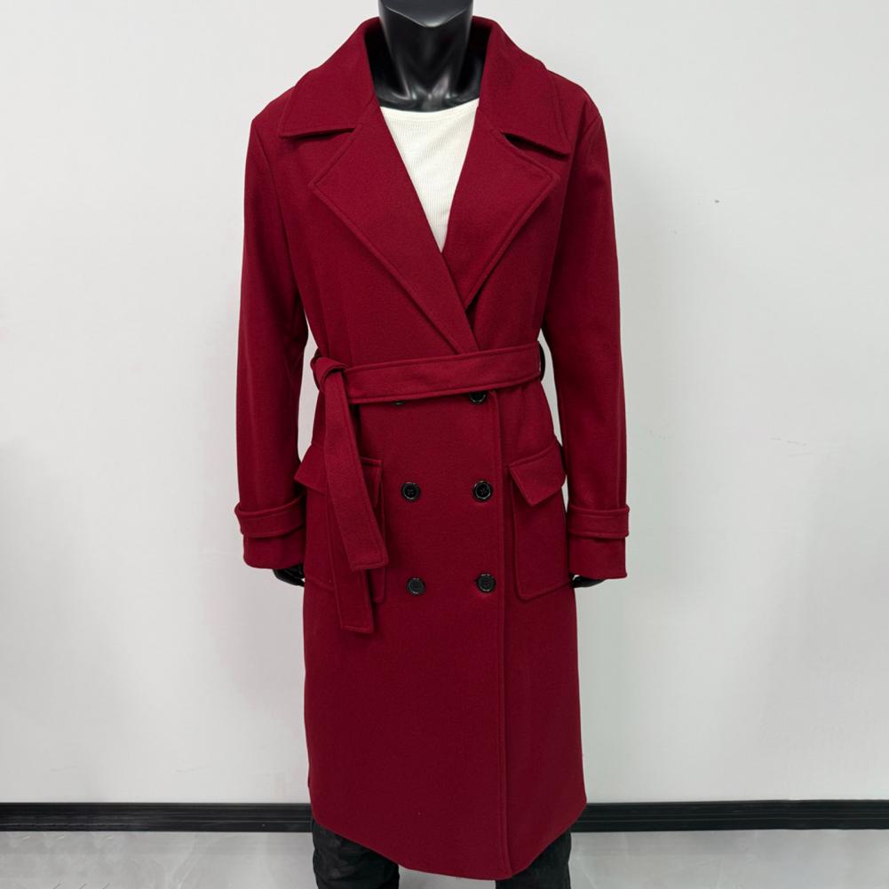 Women Coat Women's Double Brea - Wool Coat Peacoat avaliação e preço
