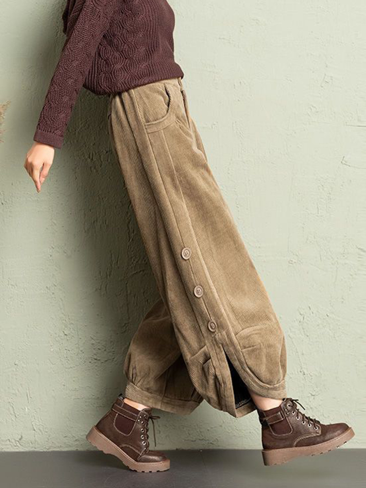 Korean Corduroy Women Pants Fa - Corduroy Pant Warm avaliação e preço