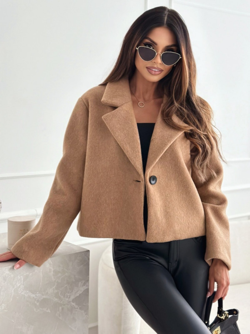 Cropped Trench Coat for Women  - Wool Coat Peacoat avaliação e preço