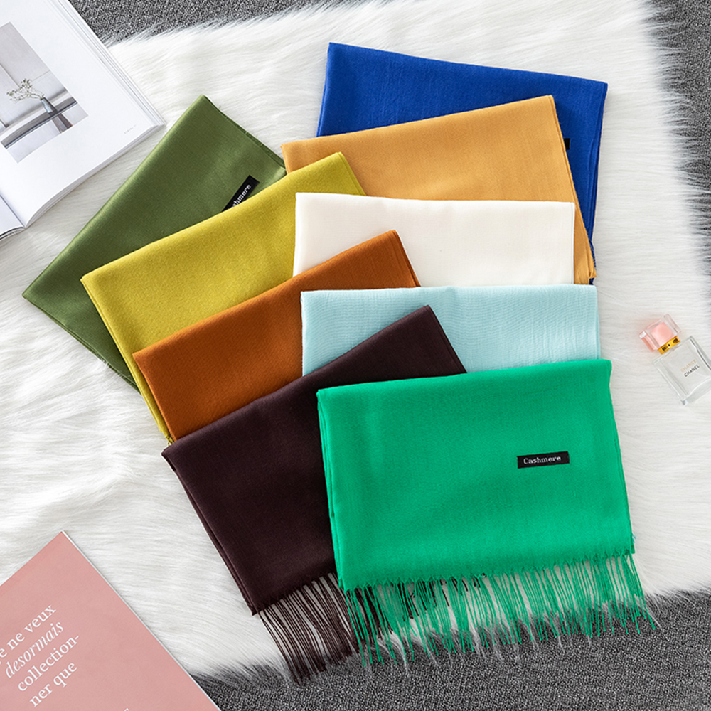 Fashion Solid Scarf Women Cash - Shawl Wrap Winter avaliação e preço