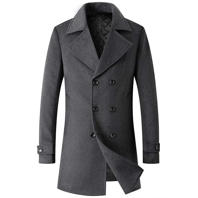 Double Breasted Coat Men Peaco - Wool Coat Peacoat avaliação e preço