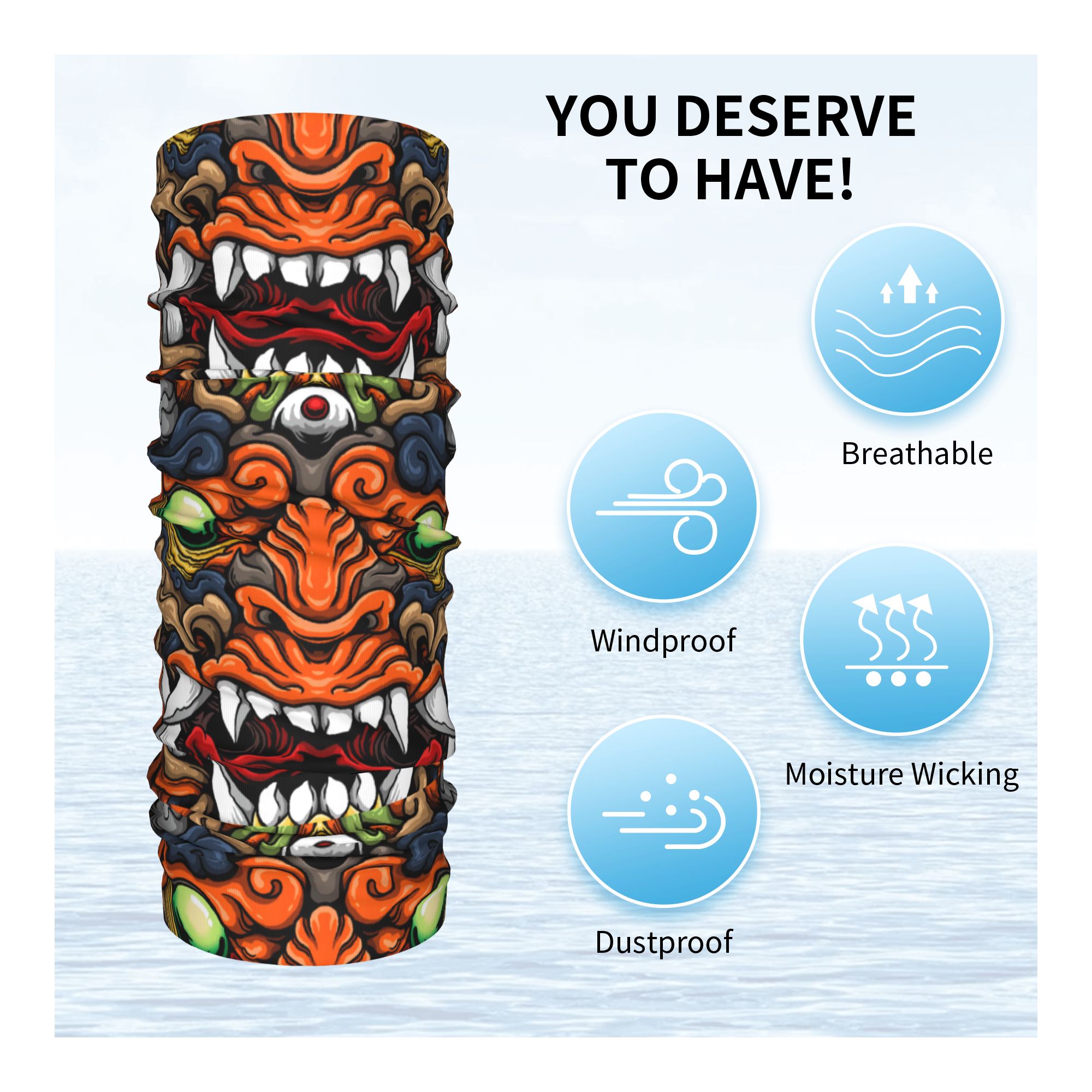 Custom Samurai Demon Oni Winte - Neck Gaiter Fleece avaliação e preço